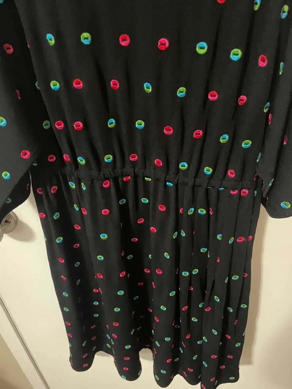 Marc by Marc Jacobs Black Dress with Embroidered Dots Size Medium - Picture 4 of 13